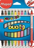 Fixky, sada, MAPED "DuoTip", 10 rôznych farieb