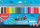 Fixky, 2 mm, vyprateľné, MAPED "Color`Peps Ocean", 24 rôznych farieb