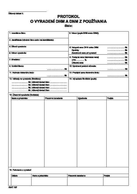  Protokol o vyradení DHM a DNM A4 