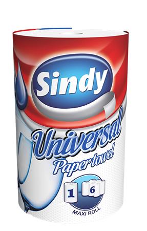 Papierové utierky, kotúčové, 300 listov, "Sindy Universal"