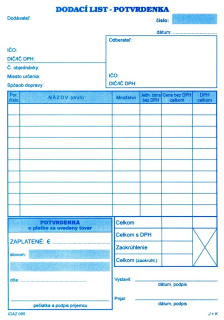 Dodací list A5 s DPH s potvrd., samoprepis