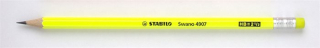 Grafitová ceruzka s gumou, HB,  STABILO "Neon" žltá