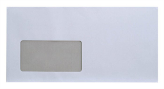 Obálka DL SM samolepiaca, s okienkom (bal.10 ks) vľavo 35x90