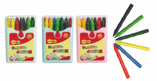 Voskovky, v plastovej krabici, FLEXOFFICE "Colokit", 12 rôznych farieb
