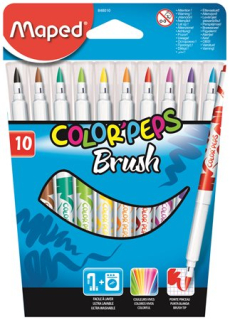 Fixky, so štetcom, MAPED "Color Peps Brush, 10 rôznych farieb