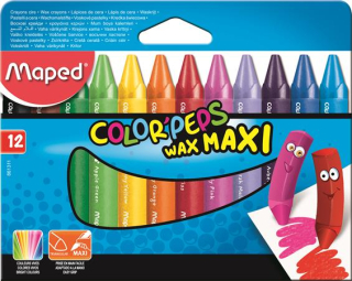 Voskovky, MAPED "Color Peps Maxi", Wax, 12 rôznych farieb